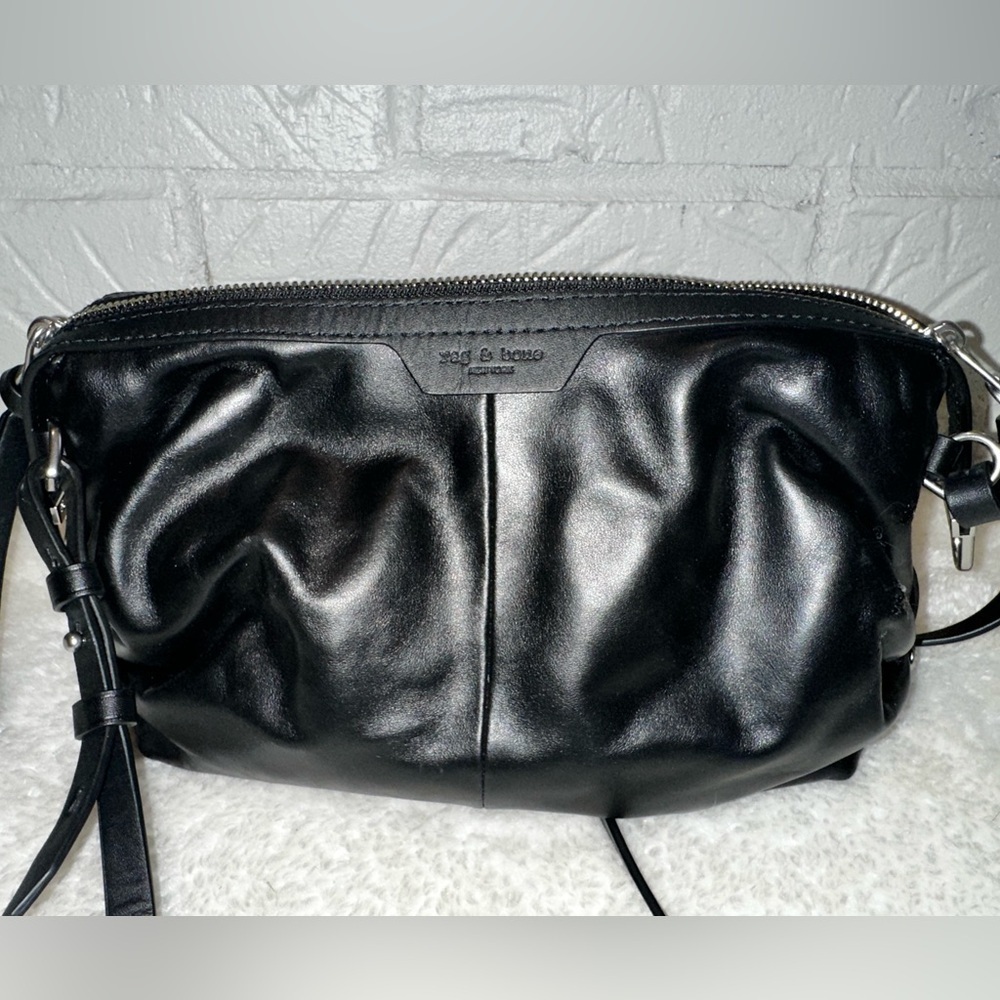 New Rag & Bone Black Leather Top Handle Convertible Crossbody Bag - Picture 4 of 15